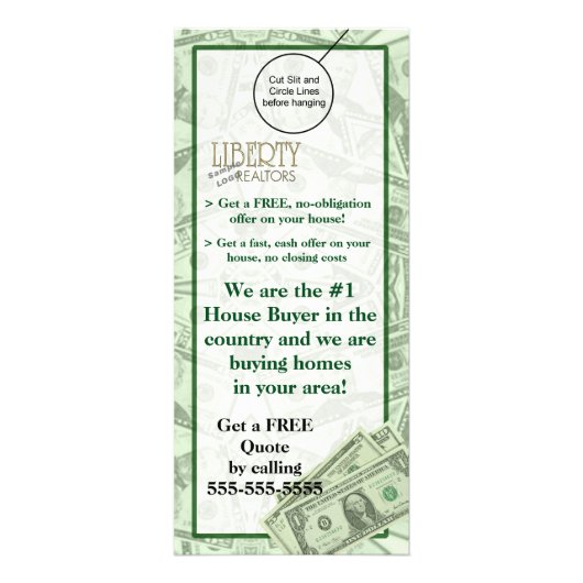 House Home Buyer Door Hanger Brochure Flyer Hanger Werbekarte (Vorne)