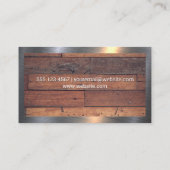 House Icon | Holzkappen | Metallgrenze Visitenkarte (Rückseite)