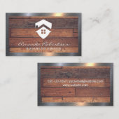 House Icon | Holzkappen | Metallgrenze Visitenkarte (Vorne/Hinten)