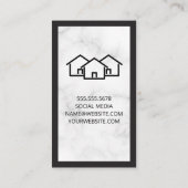 House Icon | Marmor | Schwarze Grenze Terminkarte (Rückseite)