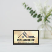 House Icon Metallic Visitenkarte (Stehend Vorderseite)