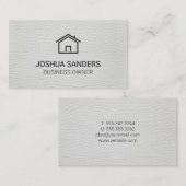 House Icon | Weißleder Visitenkarte (Vorne/Hinten)