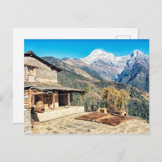 House in Nepal Postkarte (Vorne/Hinten)