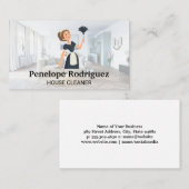 House Keeper Lady | Modernes Wohnzimmer Visitenkarte (Vorne/Hinten)