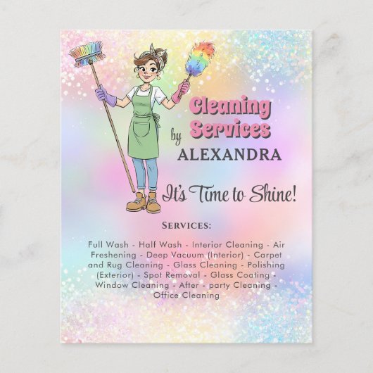 House Keeping Maid Cleaning Service Glitter Flyer (Vorne)