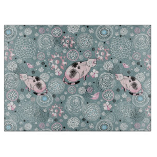 House Kitty Pattern Schneidebrett