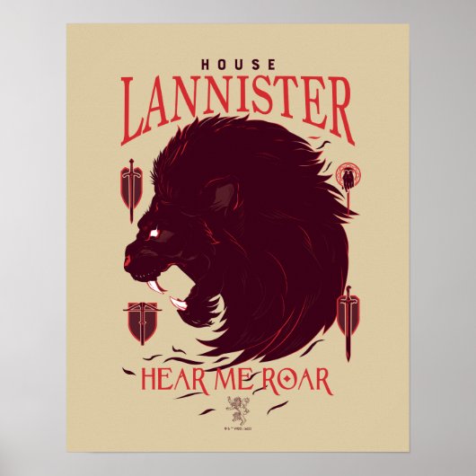 House Lannister - Hören Sie mich Roar Poster (Vorne)