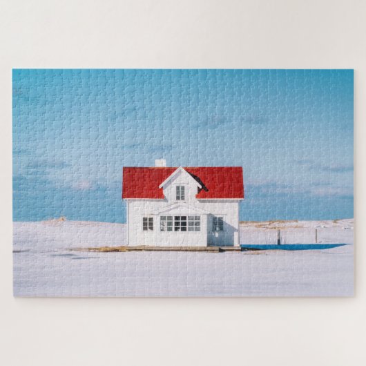 House Lofoten Norwegen Reisen Outdoor Winter Snow Puzzle (Horizontal)