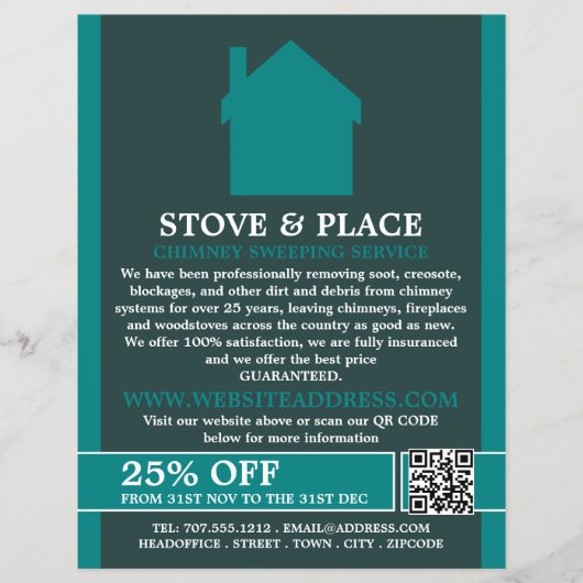House Logo, Chimney Sweep Service Flyer (Vorne)