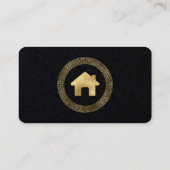 House Logo Gold Premium Black Real Anwesen Visitenkarte (Rückseite)