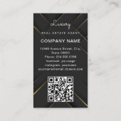 House Logo Real Anwesen Black & Gold Realtor Foto Visitenkarte (Rückseite)