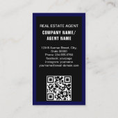 House-Logo Real Anwesen Blue & Gold Realtor Foto Visitenkarte (Rückseite)