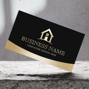 House Logo Real Anwesen Realtor Modernes Black & G Visitenkarte