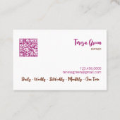 House Maid Floral QR Visitenkarte (Rückseite)