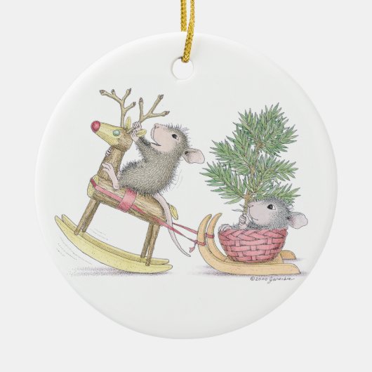 House-Mouse Designs® - Die ersten Weihnachtsferien Keramikornament (Vorne)