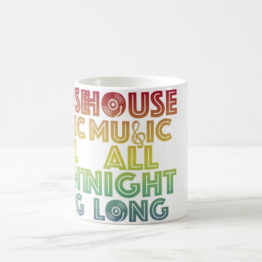House Music All Night Long Trippy Techno Edm Rave Kaffeetasse (Mittel)