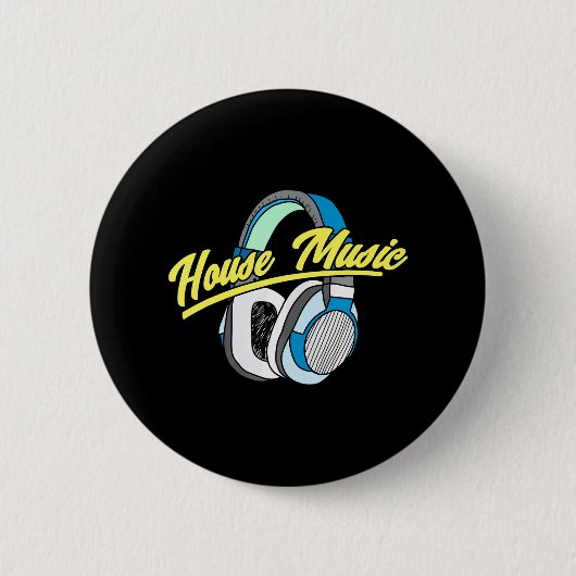 House Music DJ Turntable Headphones Button (Vorderseite)