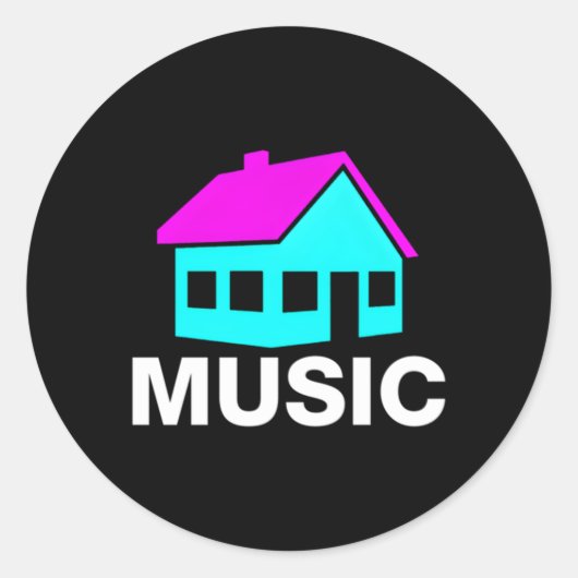 House Music Edm Rave Runder Aufkleber (Vorderseite)