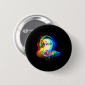 House Music Ghost Dj Optical Illusion Edm Hallowee Button (Vorne & Hinten)