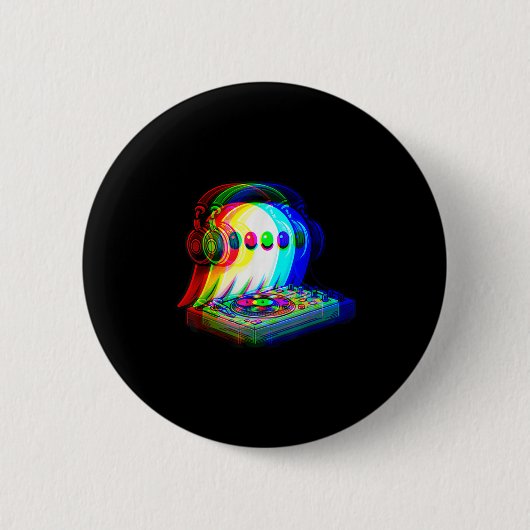 House Music Ghost Dj Optical Illusion Edm Hallowee Button (Vorderseite)