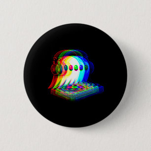 House Music Ghost Dj Optical Illusion Edm Hallowee Button