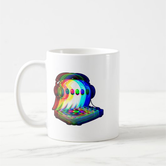 House Music Ghost Dj Optical Illusion Edm Hallowee Kaffeetasse (Links)