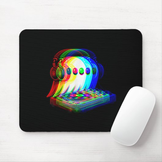 House Music Ghost Dj Optical Illusion Edm Hallowee Mousepad (Mit Mouse)