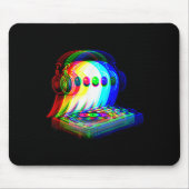 House Music Ghost Dj Optical Illusion Edm Hallowee Mousepad (Vorne)