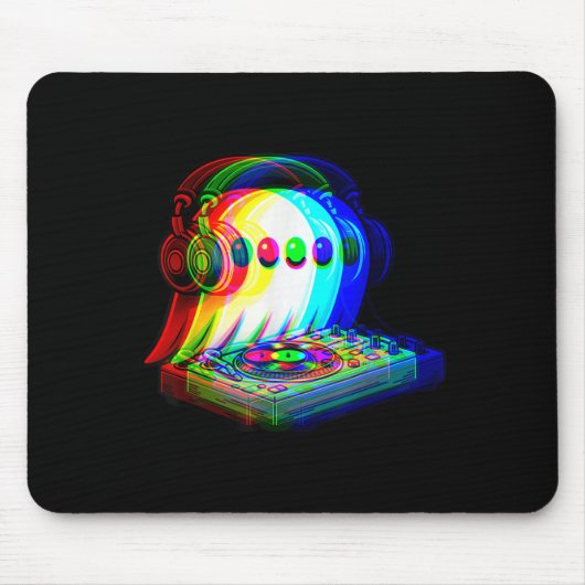 House Music Ghost Dj Optical Illusion Edm Hallowee Mousepad (Vorne)