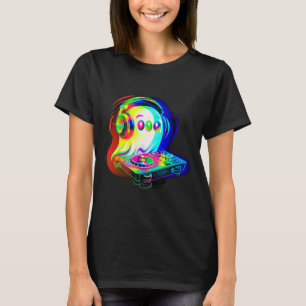 House Music Ghost Dj Optical Illusion Edm Hallowee T-Shirt