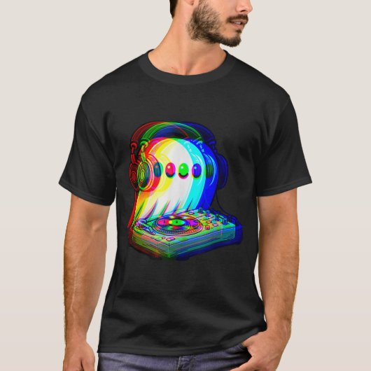 House Music Ghost Dj optische Illusion Edm T-Shirt (Vorderseite)