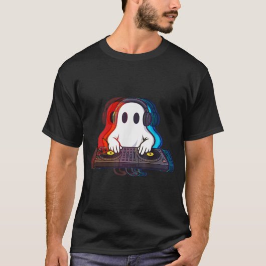 House Music Ghost Optical Illusion Boo Edm T-Shirt (Vorderseite)