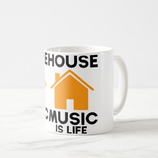 House Music Is Life Edm Rave Dj House Kaffeetasse (VorderseiteRechts)