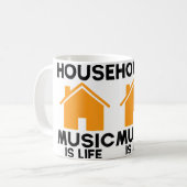 House Music Is Life Edm Rave Dj House Kaffeetasse (Vorderseite Links)