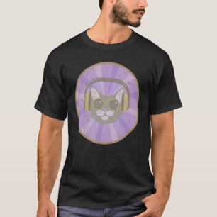 House Music Kitty Dj Cat Kopfhörer Vintag Retro T-Shirt