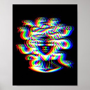 House Music Medusa Dj optische Illusion Edm Hallow Poster
