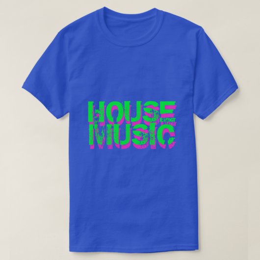 House Music t Shirt in Neonfarben (Design vorne)