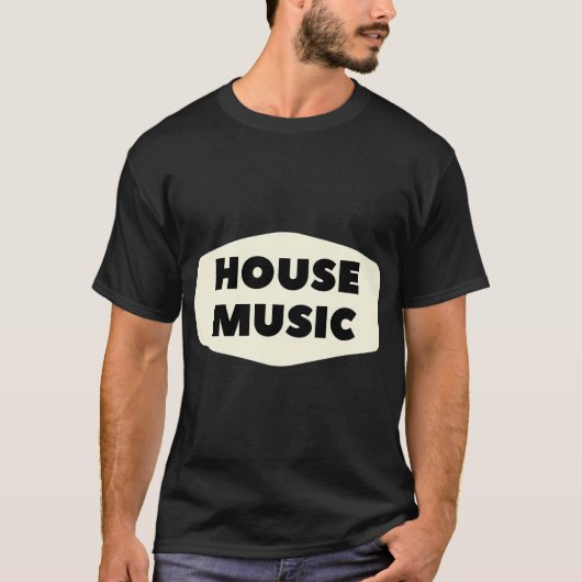 House-Musik-Abzeichen T-Shirt (Vorderseite)