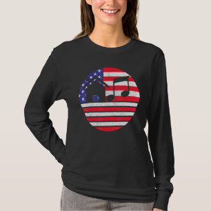 House-Musik - Vintage-USA-Flagge Sonnenuntergang E T-Shirt