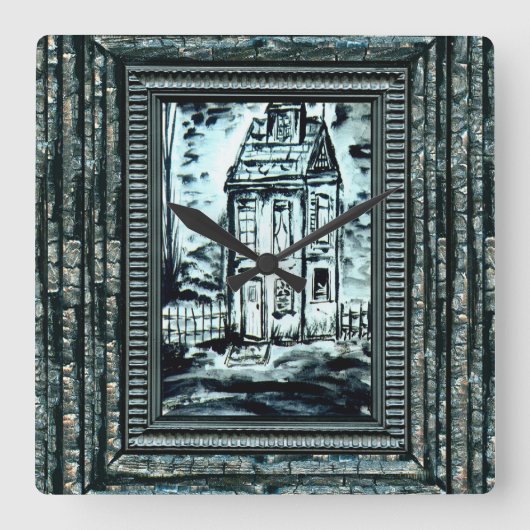 House of Deception Quadratische Wanduhr (Vorderseite)