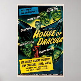 House of Dracula 1945 Vampire Vintag Movie Poster