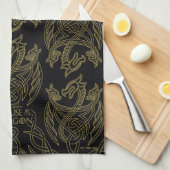 HOUSE OF THE DRAGON | Gold Filigree Dragon Pattern Geschirrtuch (Viertel Falte)
