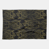 HOUSE OF THE DRAGON | Gold Filigree Dragon Pattern Geschirrtuch (Horizontal)