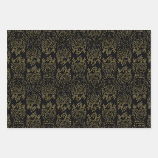 HOUSE OF THE DRAGON Gold Filigree Geschenkpapier Set (Vorderseite 3)