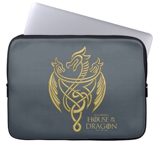 HOUSE OF THE DRAGON Golden Filigree Dragon Crest Laptopschutzhülle (Vorderseite)