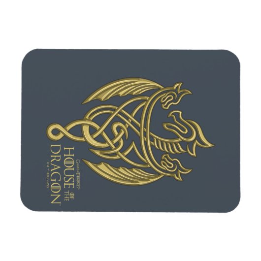 HOUSE OF THE DRAGON Golden Filigree Dragon Crest Magnet (Horizontal)