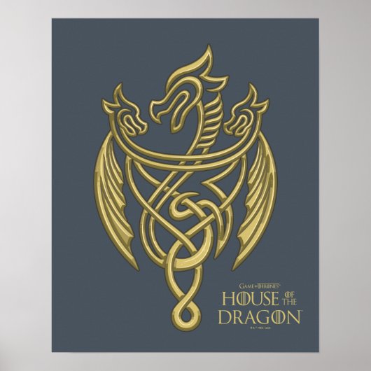 HOUSE OF THE DRAGON Golden Filigree Dragon Crest Poster (Vorne)