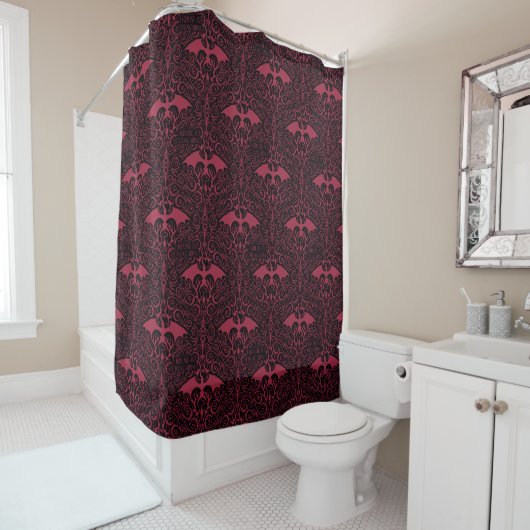 HOUSE OF THE DRAGON Red Dragon Filigree Pattern Duschvorhang (Beispiel)