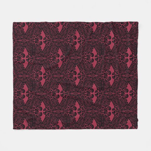 HOUSE OF THE DRAGON | Red Dragon Filigree Pattern Fleecedecke (Vorderseite (Horizontal))