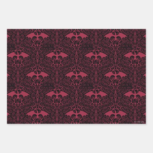 HOUSE OF THE DRAGON Red Dragon Filigree Pattern Geschenkpapier Set (Vorderseite 2)